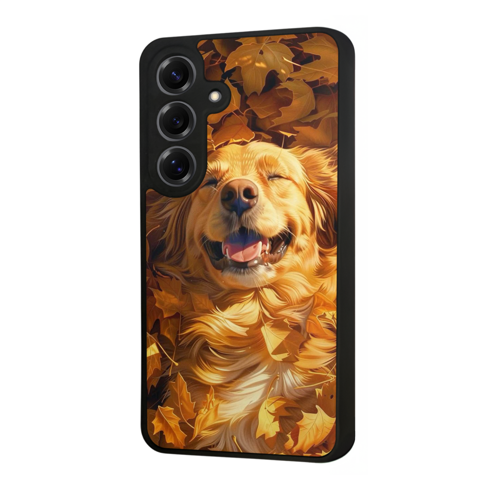 Samsung Galaxy S25 Uyumlu Golden Kopek Tasarımlı Glossy Premium Kılıf