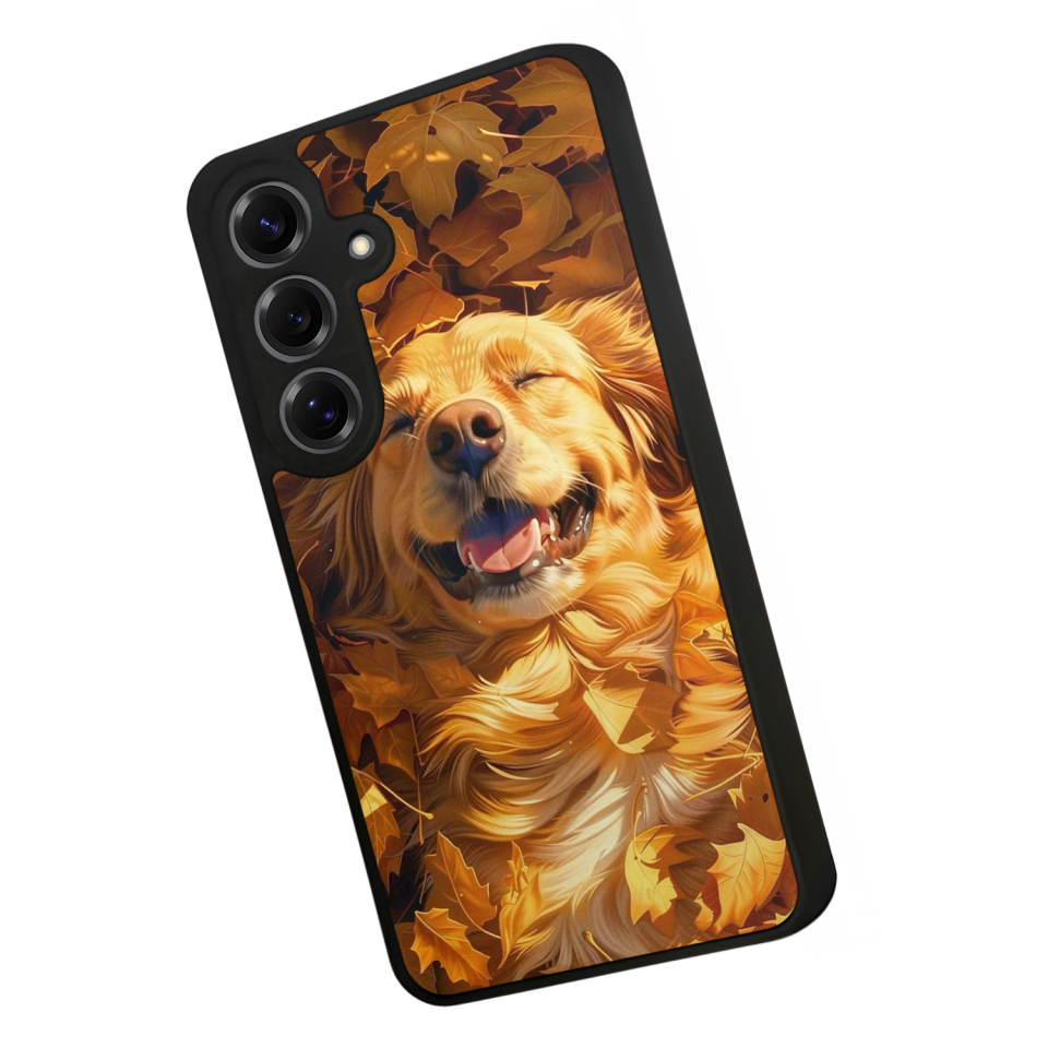 Samsung Galaxy S25 Uyumlu Golden Kopek Tasarımlı Glossy Premium Kılıf