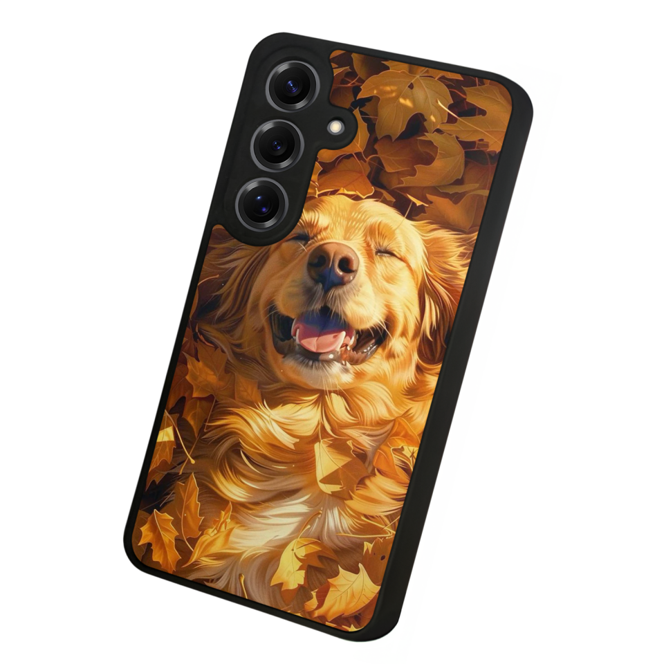 Samsung Galaxy S25 Uyumlu Golden Kopek Tasarımlı Glossy Premium Kılıf