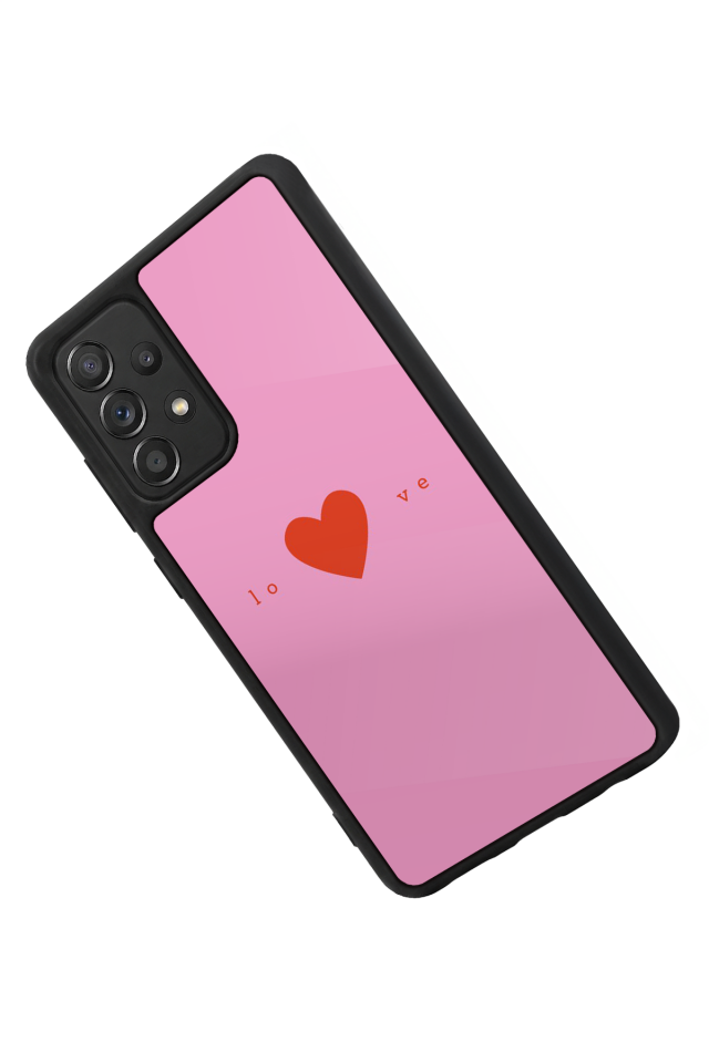 Samsung Galaxy A72 Uyumlu Kalp Love Tasarımlı Glossy Premium Kılıf