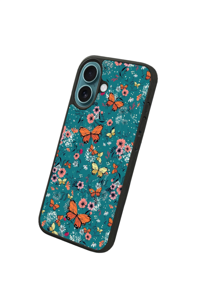 iPhone 16 Uyumlu Kelebek Tasarımlı Glossy Premium Kılıf