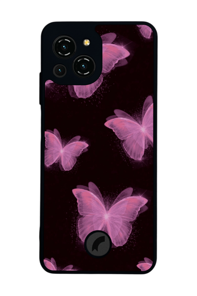 Reeder S23 Pro Max Uyumlu Kelebek Tasarımlı Glossy Premium Kılıf