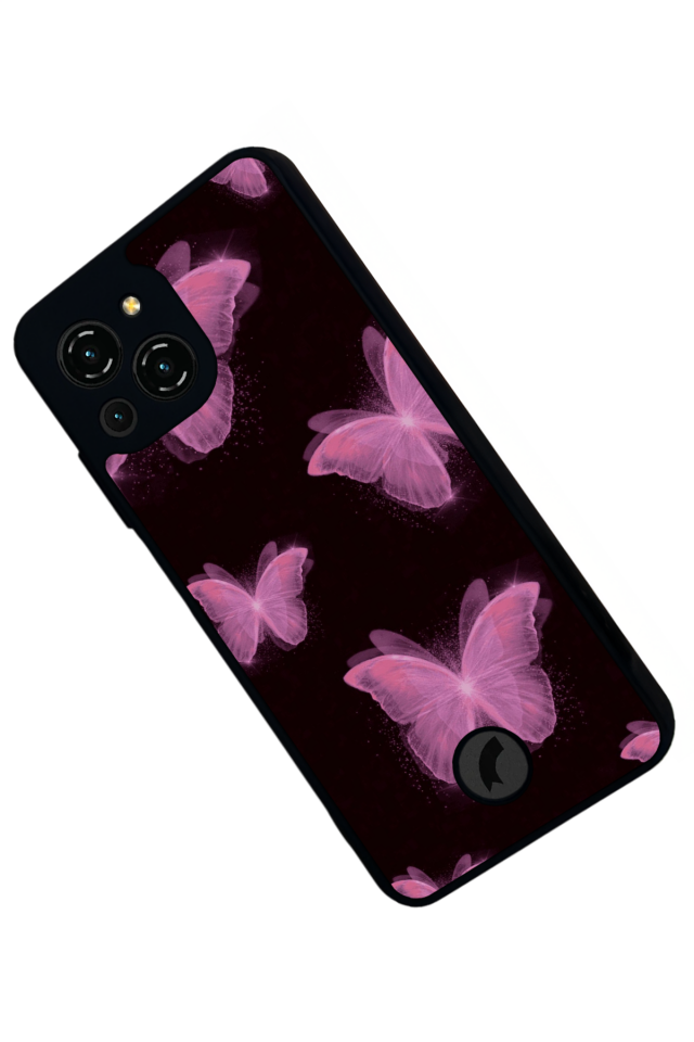 Reeder S23 Pro Max Uyumlu Kelebek Tasarımlı Glossy Premium Kılıf