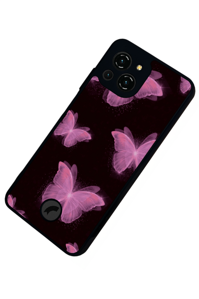 Reeder S23 Pro Max Uyumlu Kelebek Tasarımlı Glossy Premium Kılıf