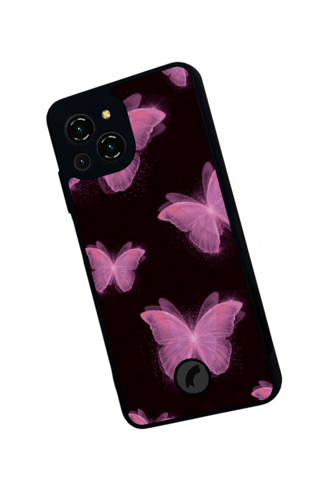 Reeder S23 Pro Max Uyumlu Kelebek Tasarımlı Glossy Premium Kılıf