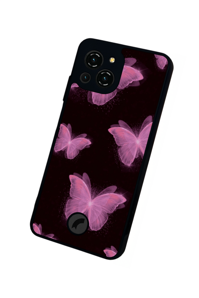 Reeder S23 Pro Max Uyumlu Kelebek Tasarımlı Glossy Premium Kılıf