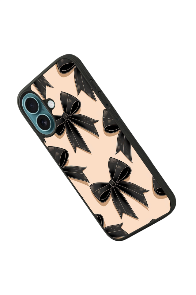 iPhone 16 Plus Uyumlu Kurdele Tasarımlı Glossy Premium Kılıf