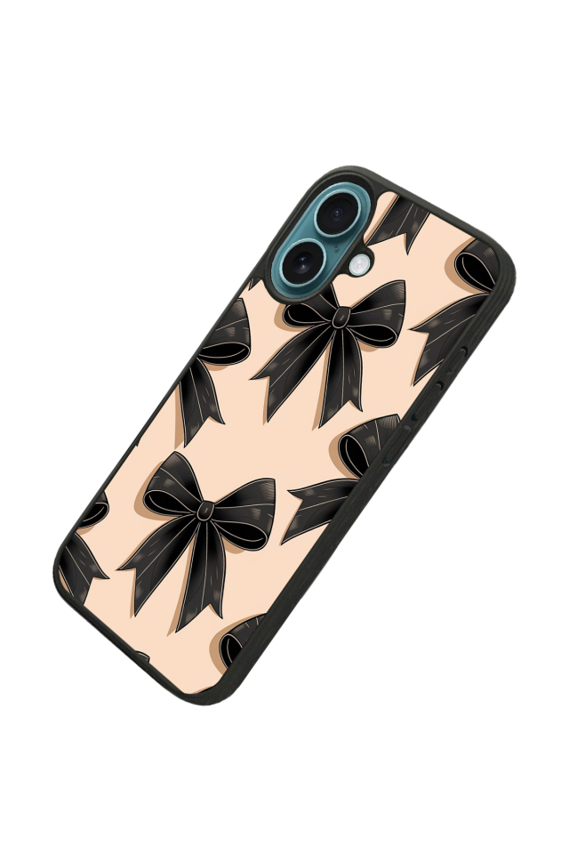 iPhone 16 Plus Uyumlu Kurdele Tasarımlı Glossy Premium Kılıf