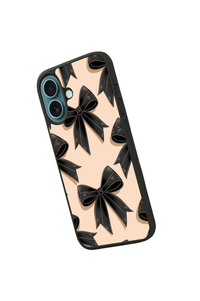 iPhone 16 Plus Uyumlu Kurdele Tasarımlı Glossy Premium Kılıf
