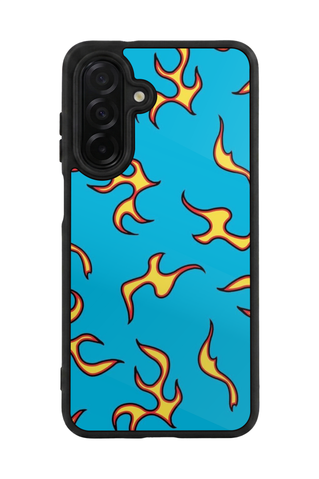 Samsung Galaxy A56 Uyumlu Retro Flame Patterns Tasarımlı Glossy Premium Kılıf
