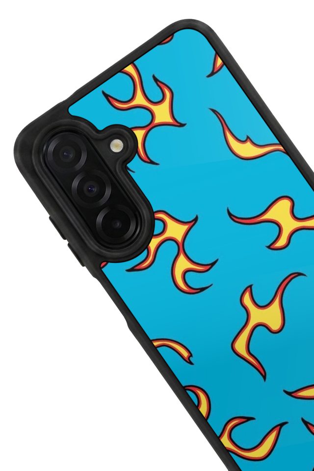 Samsung Galaxy A56 Uyumlu Retro Flame Patterns Tasarımlı Glossy Premium Kılıf