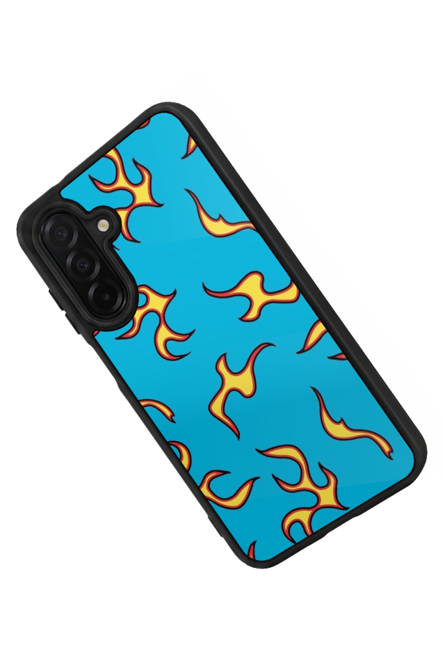 Samsung Galaxy A56 Uyumlu Retro Flame Patterns Tasarımlı Glossy Premium Kılıf