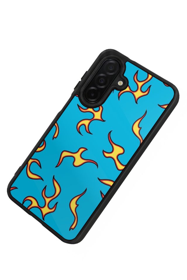 Samsung Galaxy A56 Uyumlu Retro Flame Patterns Tasarımlı Glossy Premium Kılıf