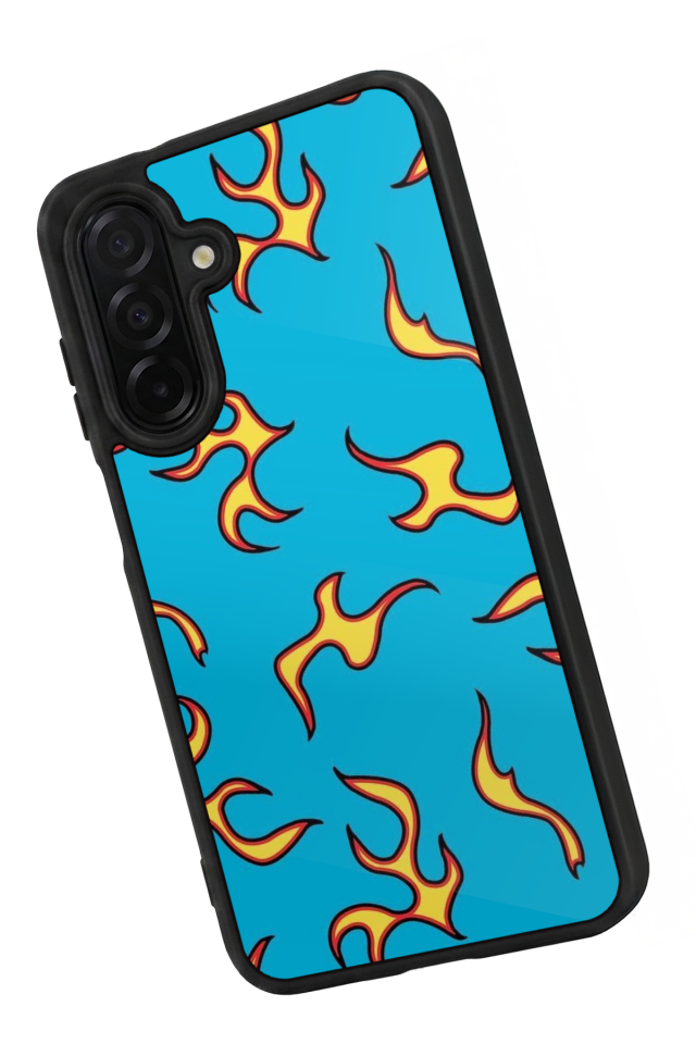 Samsung Galaxy A56 Uyumlu Retro Flame Patterns Tasarımlı Glossy Premium Kılıf