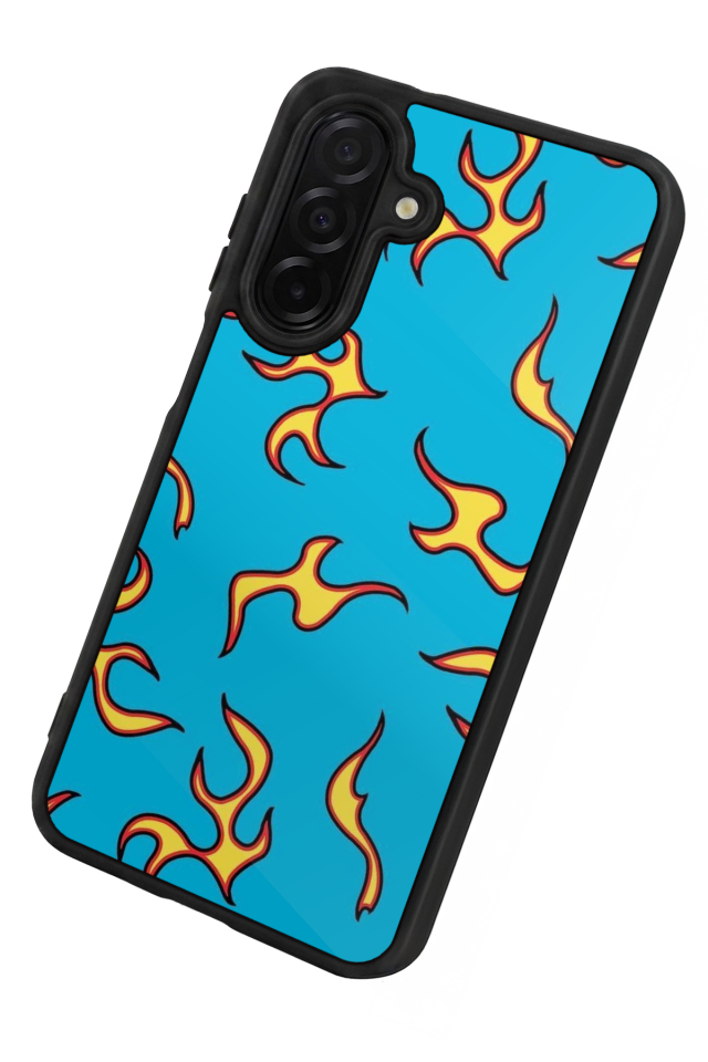 Samsung Galaxy A56 Uyumlu Retro Flame Patterns Tasarımlı Glossy Premium Kılıf