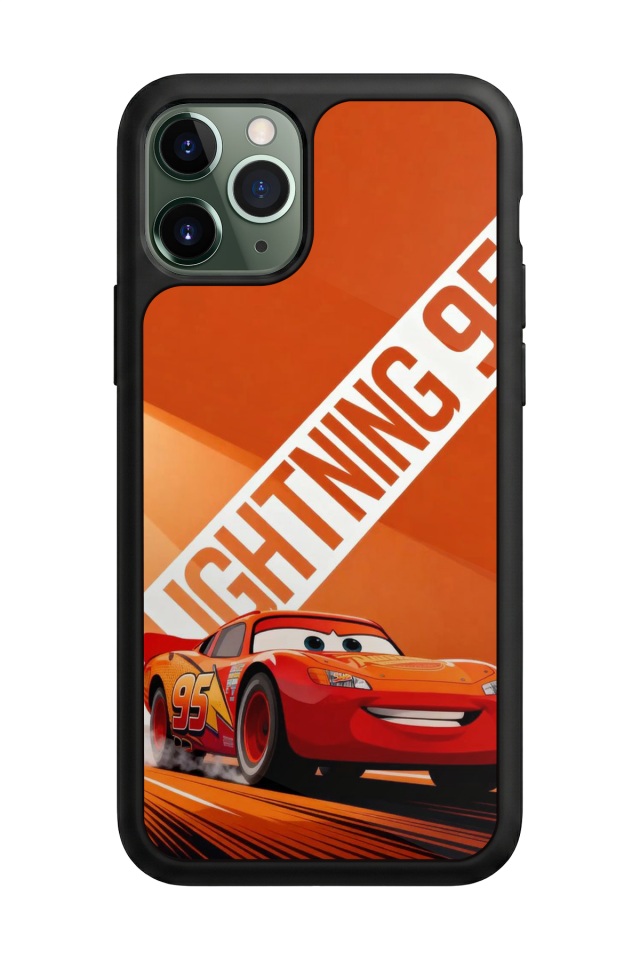 iPhone 11 Pro Max Uyumlu Şimsek McQueen Tasarımlı Glossy Premium Kılıf
