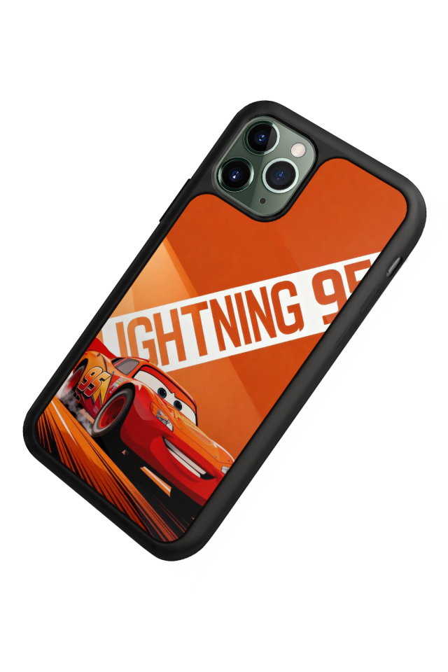 iPhone 11 Pro Max Uyumlu Şimsek McQueen Tasarımlı Glossy Premium Kılıf
