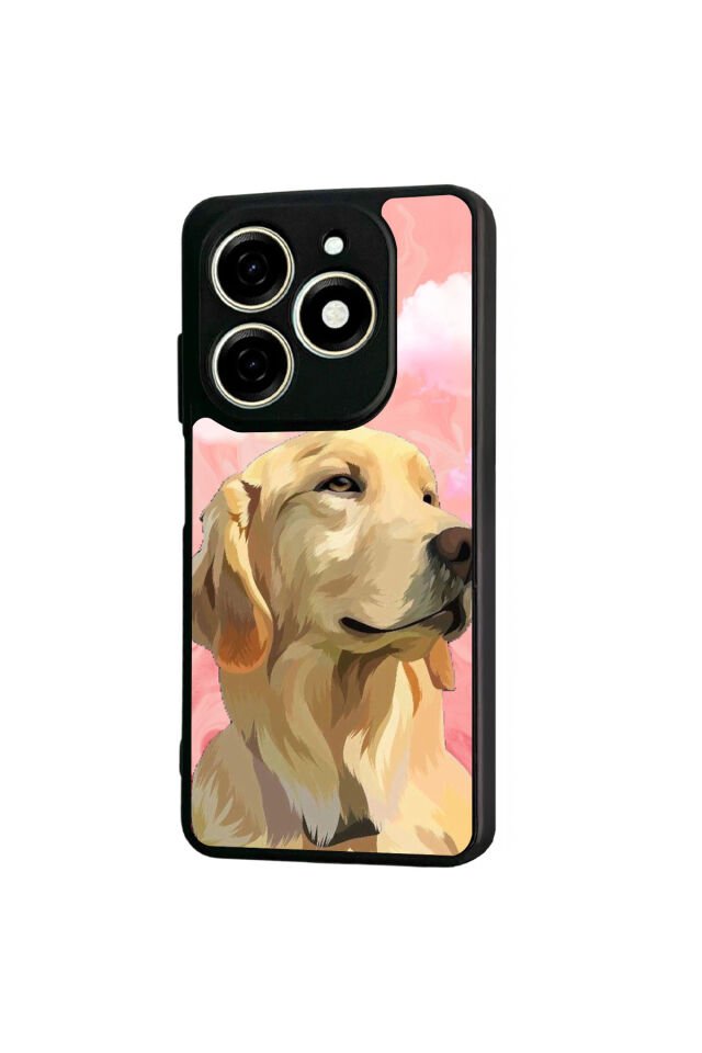 Tecno Spark 20/20C Uyumlu Golden Kopek Tasarımlı Glossy Premium Kılıf