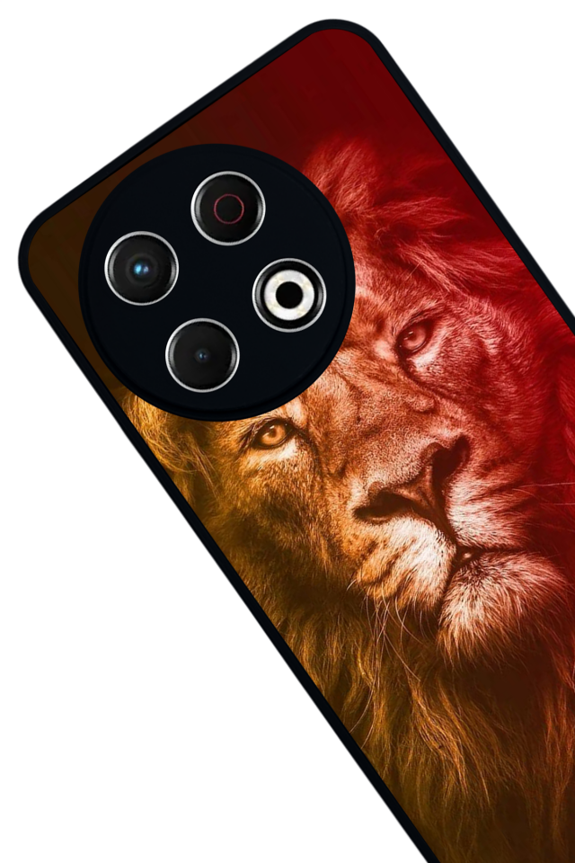 Tecno Spark 30 Pro Uyumlu Aslan Tasarımlı Glossy Premium Kılıf