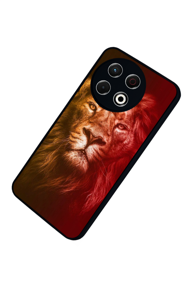 Tecno Spark 30 Pro Uyumlu Aslan Tasarımlı Glossy Premium Kılıf