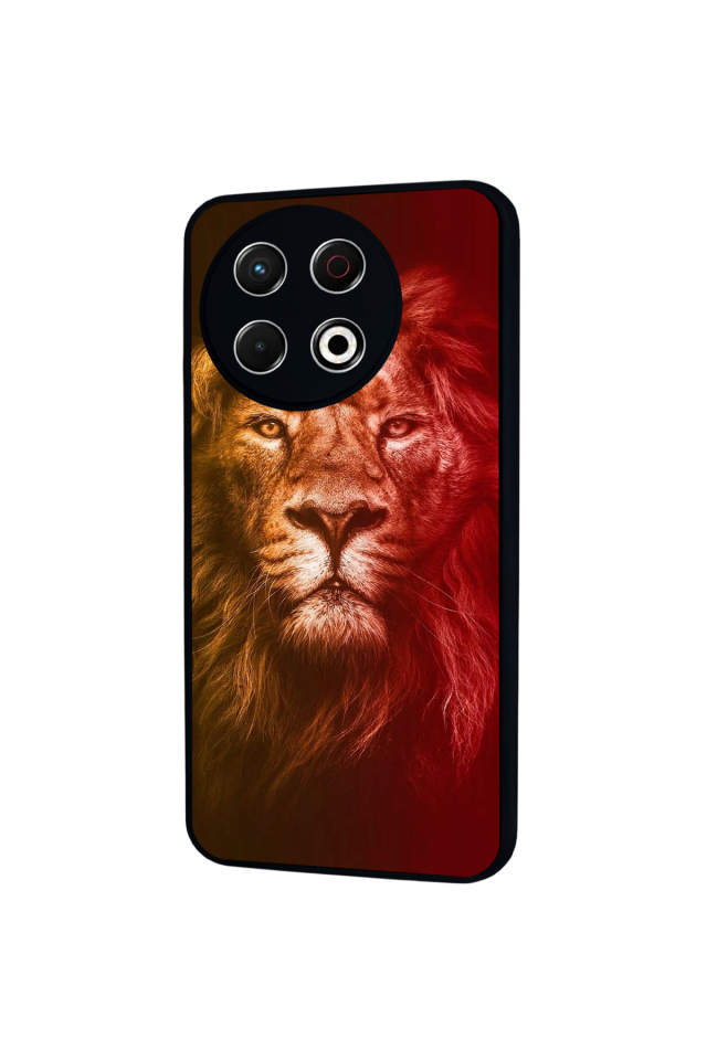 Tecno Spark 30 Pro Uyumlu Aslan Tasarımlı Glossy Premium Kılıf