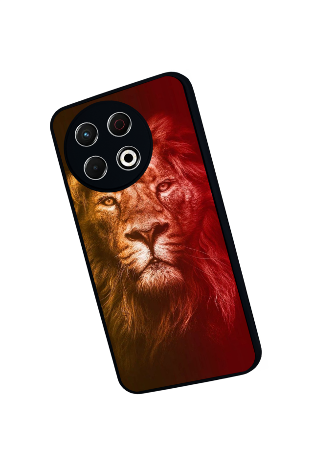 Tecno Spark 30 Pro Uyumlu Aslan Tasarımlı Glossy Premium Kılıf