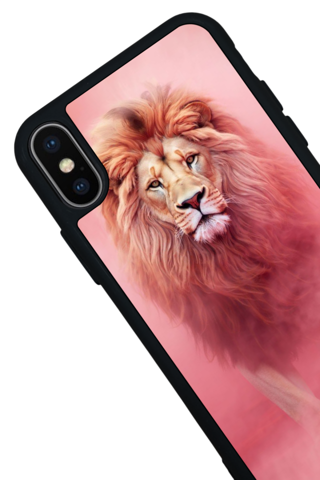 iPhone X/ XS Uyumlu Aslan Tasarımlı Glossy Premium Kılıf