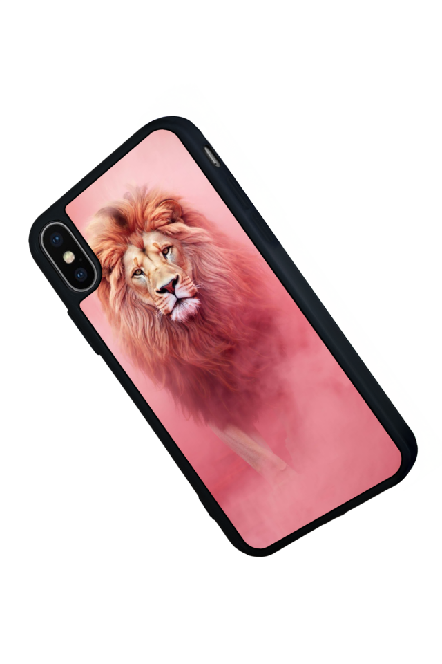 iPhone X/ XS Uyumlu Aslan Tasarımlı Glossy Premium Kılıf