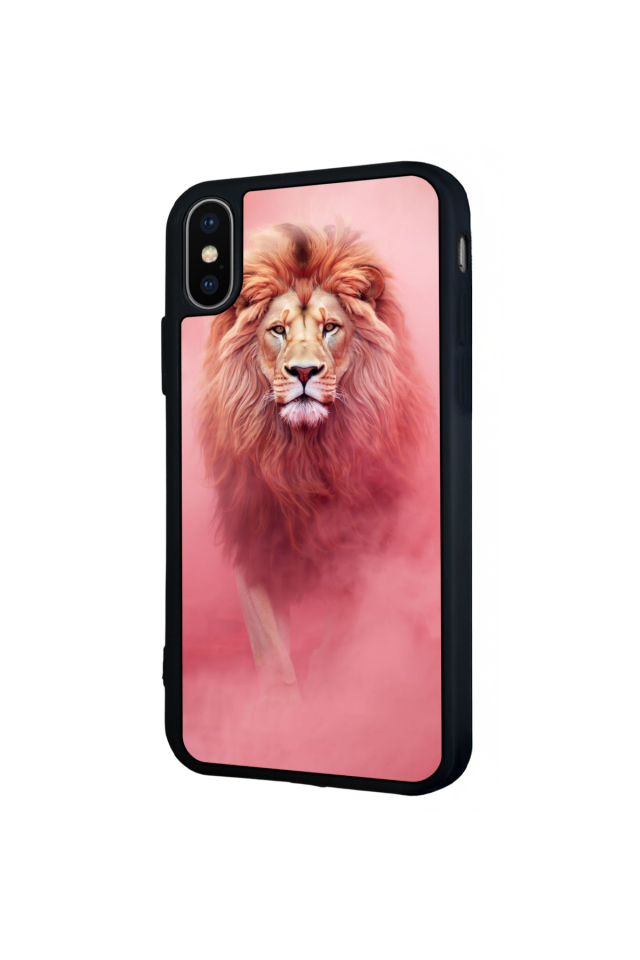 iPhone X/ XS Uyumlu Aslan Tasarımlı Glossy Premium Kılıf