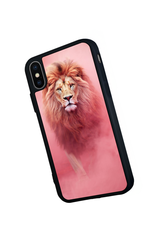 iPhone X/ XS Uyumlu Aslan Tasarımlı Glossy Premium Kılıf