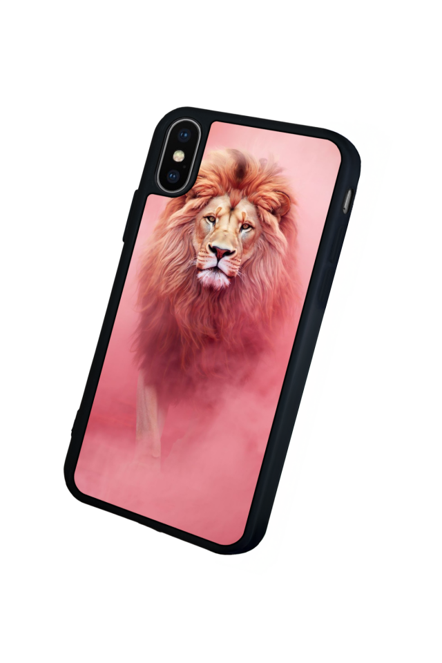 iPhone X/ XS Uyumlu Aslan Tasarımlı Glossy Premium Kılıf
