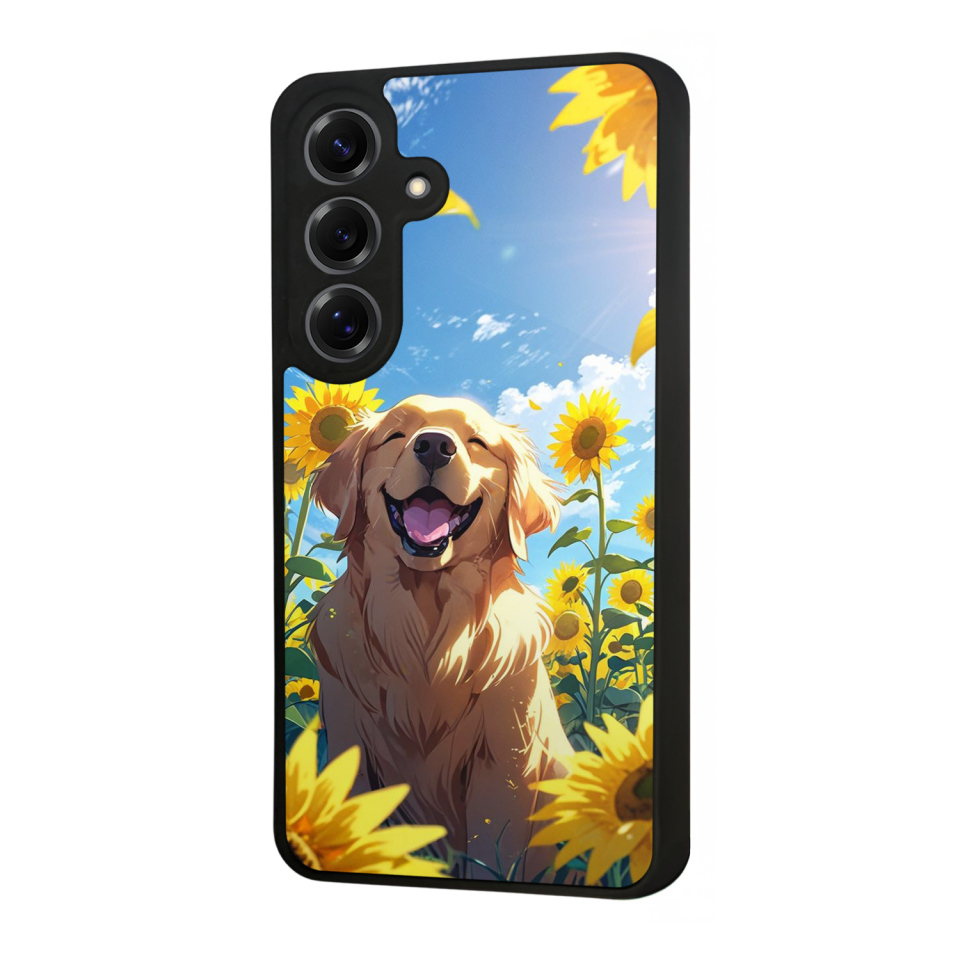 Samsung Galaxy S25 Uyumlu Golden Kopek Tasarımlı Glossy Premium Kılıf