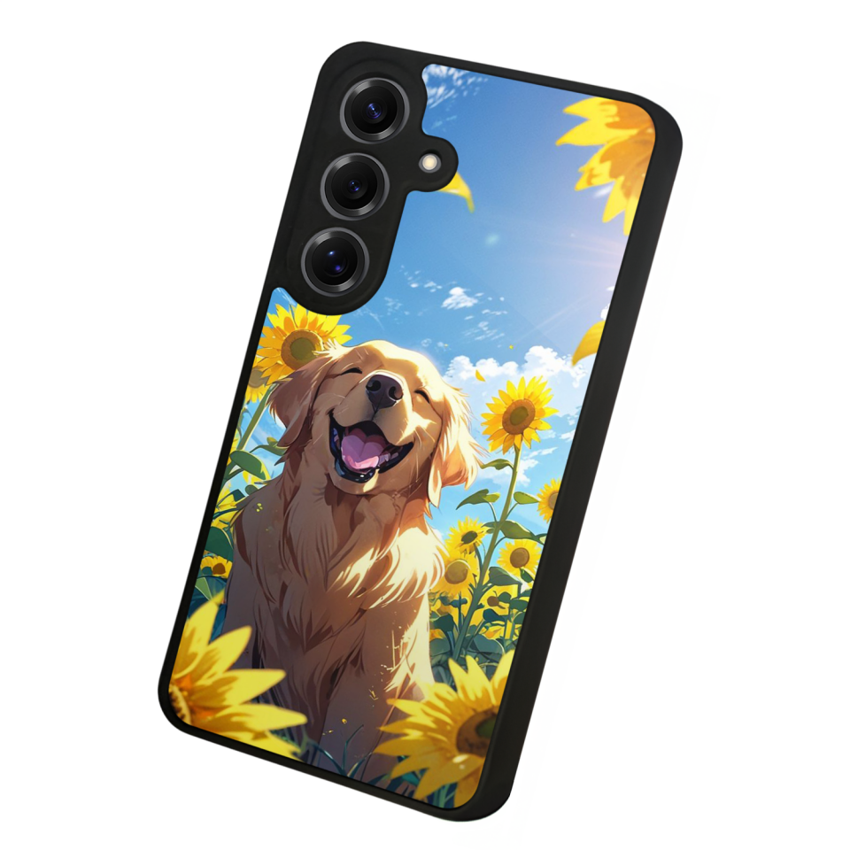 Samsung Galaxy S25 Uyumlu Golden Kopek Tasarımlı Glossy Premium Kılıf