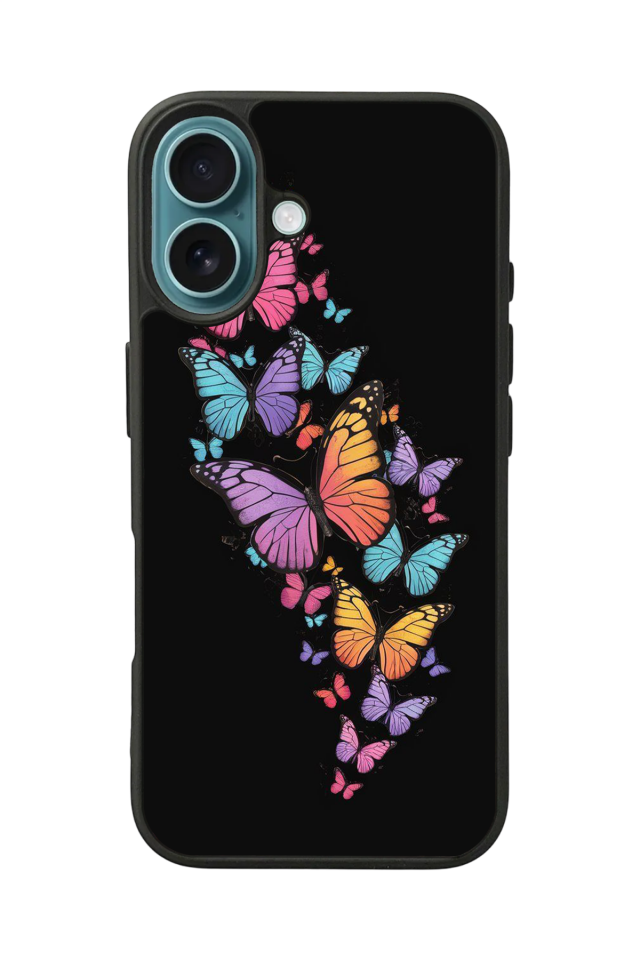 iPhone 16 Uyumlu Kelebek Tasarımlı Glossy Premium Kılıf