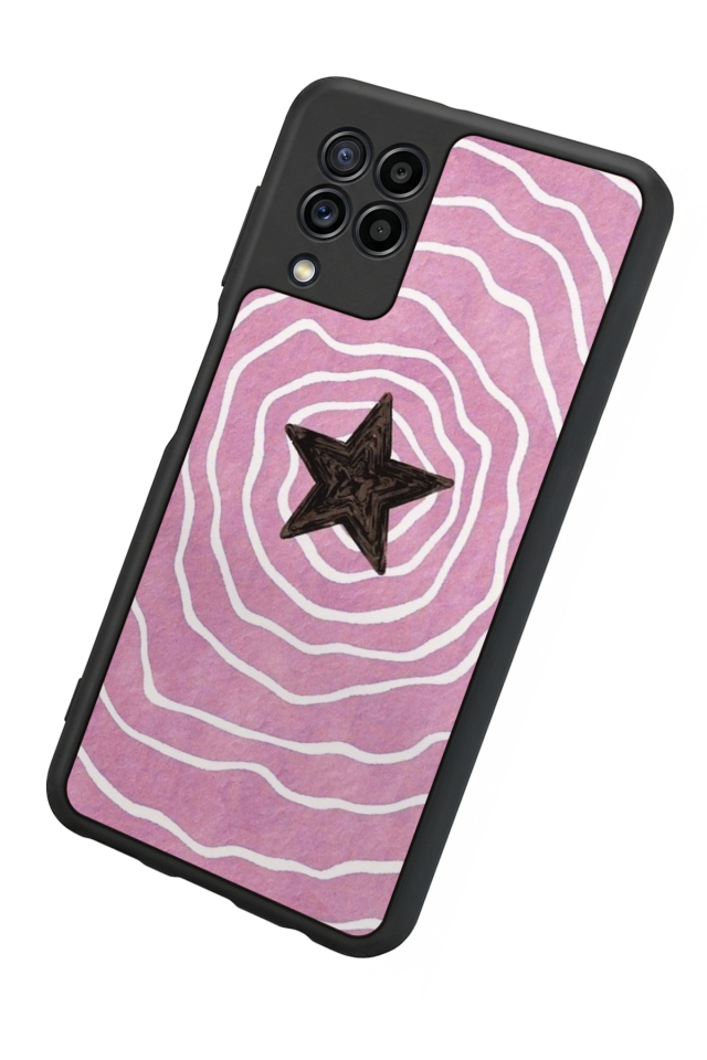 Samsung Galaxy M32 Uyumlu Retro Yildizlar Tasarımlı Glossy Premium Kılıf