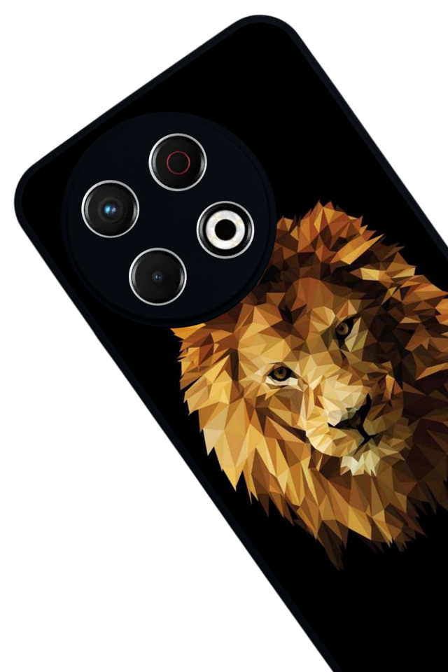 Tecno Spark 30 Pro Uyumlu Aslan Tasarımlı Glossy Premium Kılıf