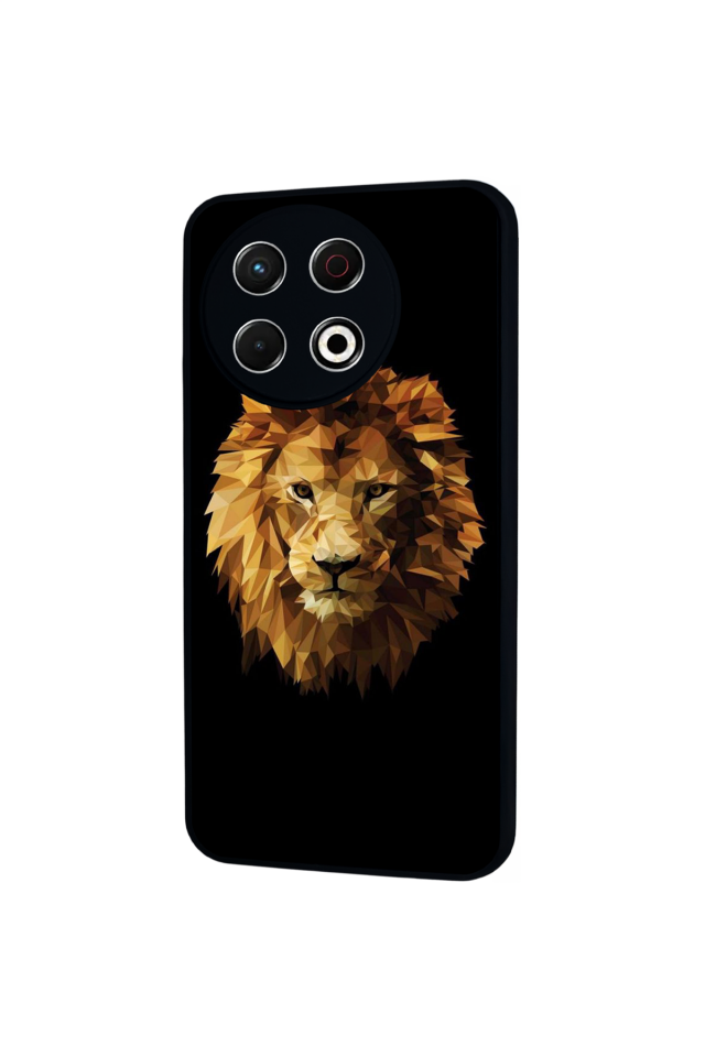 Tecno Spark 30 Pro Uyumlu Aslan Tasarımlı Glossy Premium Kılıf