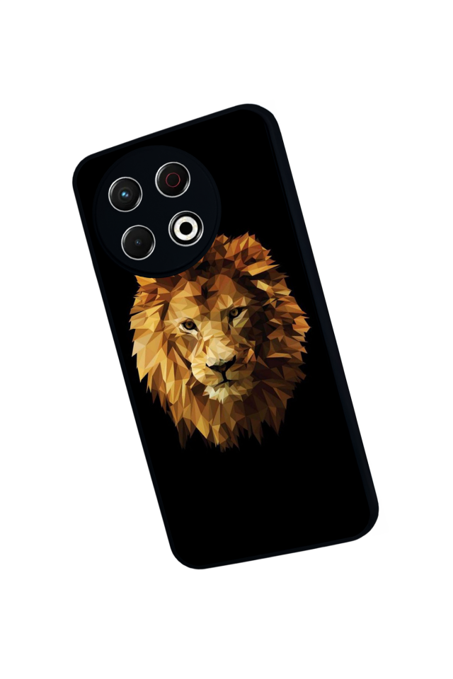 Tecno Spark 30 Pro Uyumlu Aslan Tasarımlı Glossy Premium Kılıf