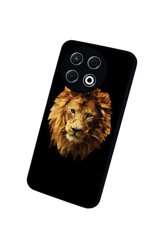 Tecno Spark 30 Pro Uyumlu Aslan Tasarımlı Glossy Premium Kılıf