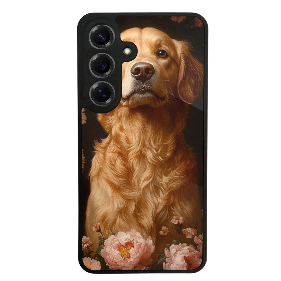 Samsung Galaxy S25 Uyumlu Golden Kopek Tasarımlı Glossy Premium Kılıf