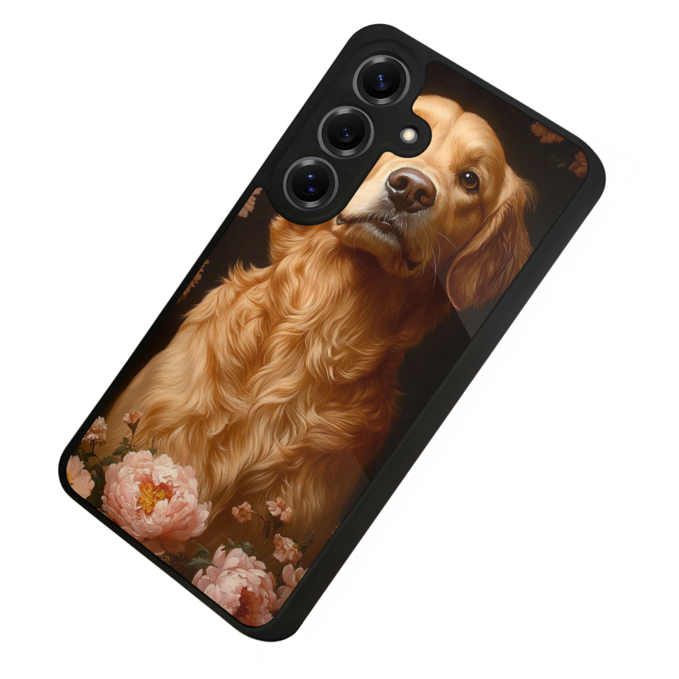 Samsung Galaxy S25 Uyumlu Golden Kopek Tasarımlı Glossy Premium Kılıf