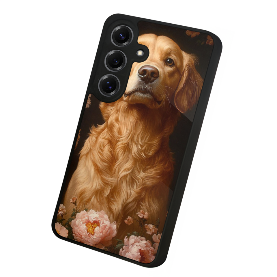 Samsung Galaxy S25 Uyumlu Golden Kopek Tasarımlı Glossy Premium Kılıf