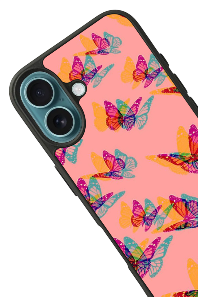 iPhone 16 Uyumlu Kelebek Tasarımlı Glossy Premium Kılıf