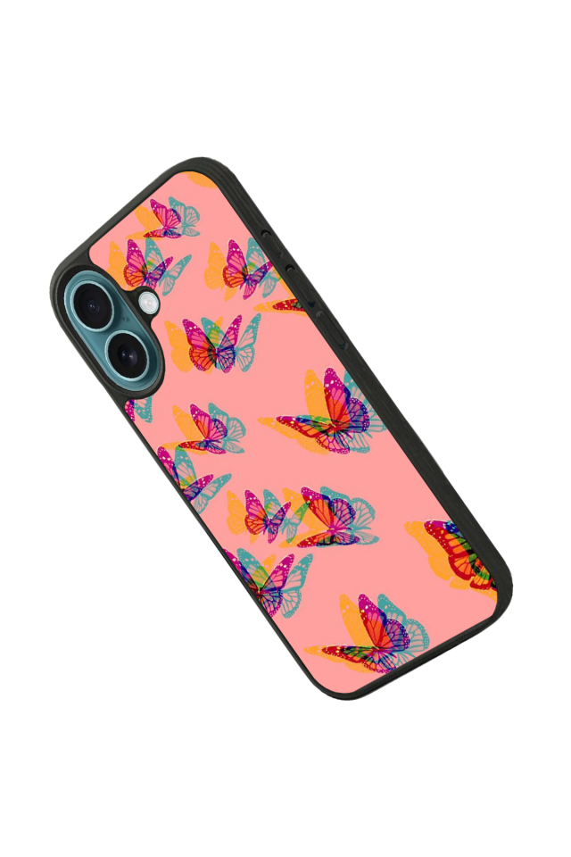 iPhone 16 Uyumlu Kelebek Tasarımlı Glossy Premium Kılıf