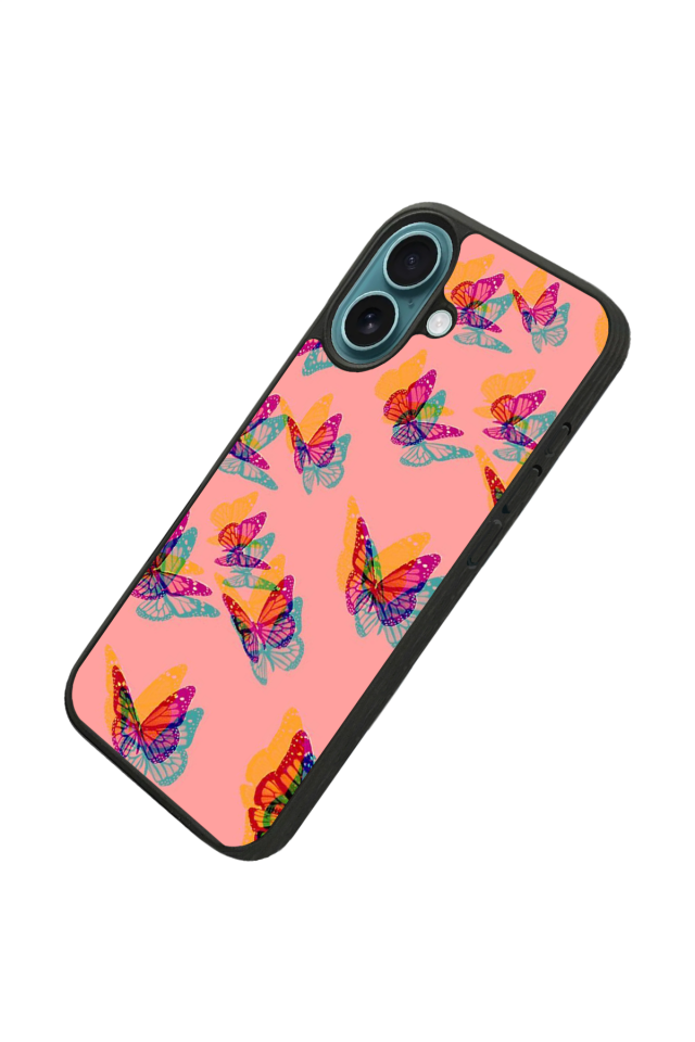 iPhone 16 Uyumlu Kelebek Tasarımlı Glossy Premium Kılıf