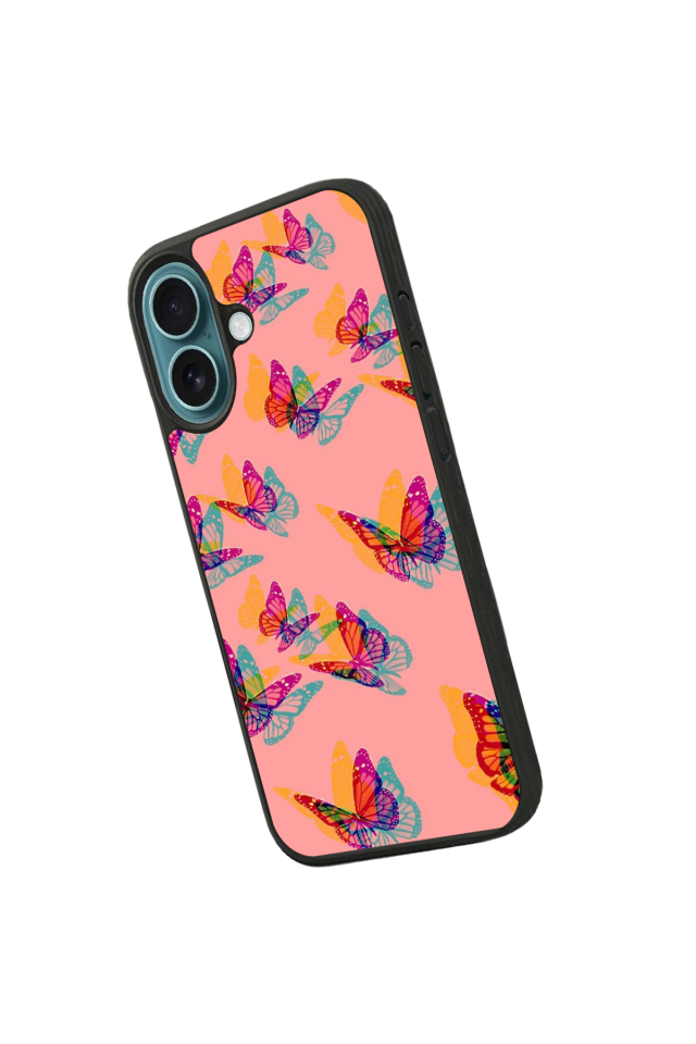 iPhone 16 Uyumlu Kelebek Tasarımlı Glossy Premium Kılıf