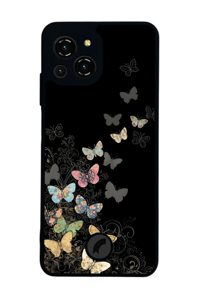 Reeder S23 Pro Max Uyumlu Kelebek Tasarımlı Glossy Premium Kılıf