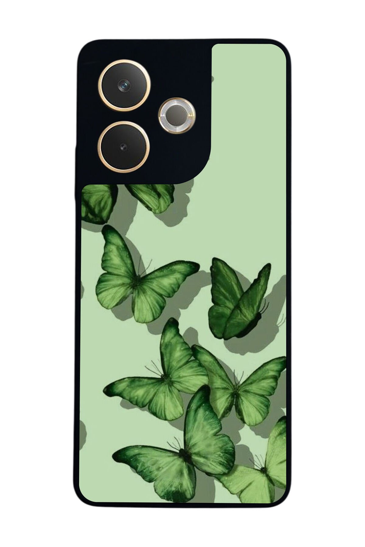Oppo A5 Pro Uyumlu Kelebek Tasarımlı Glossy Premium Kılıf