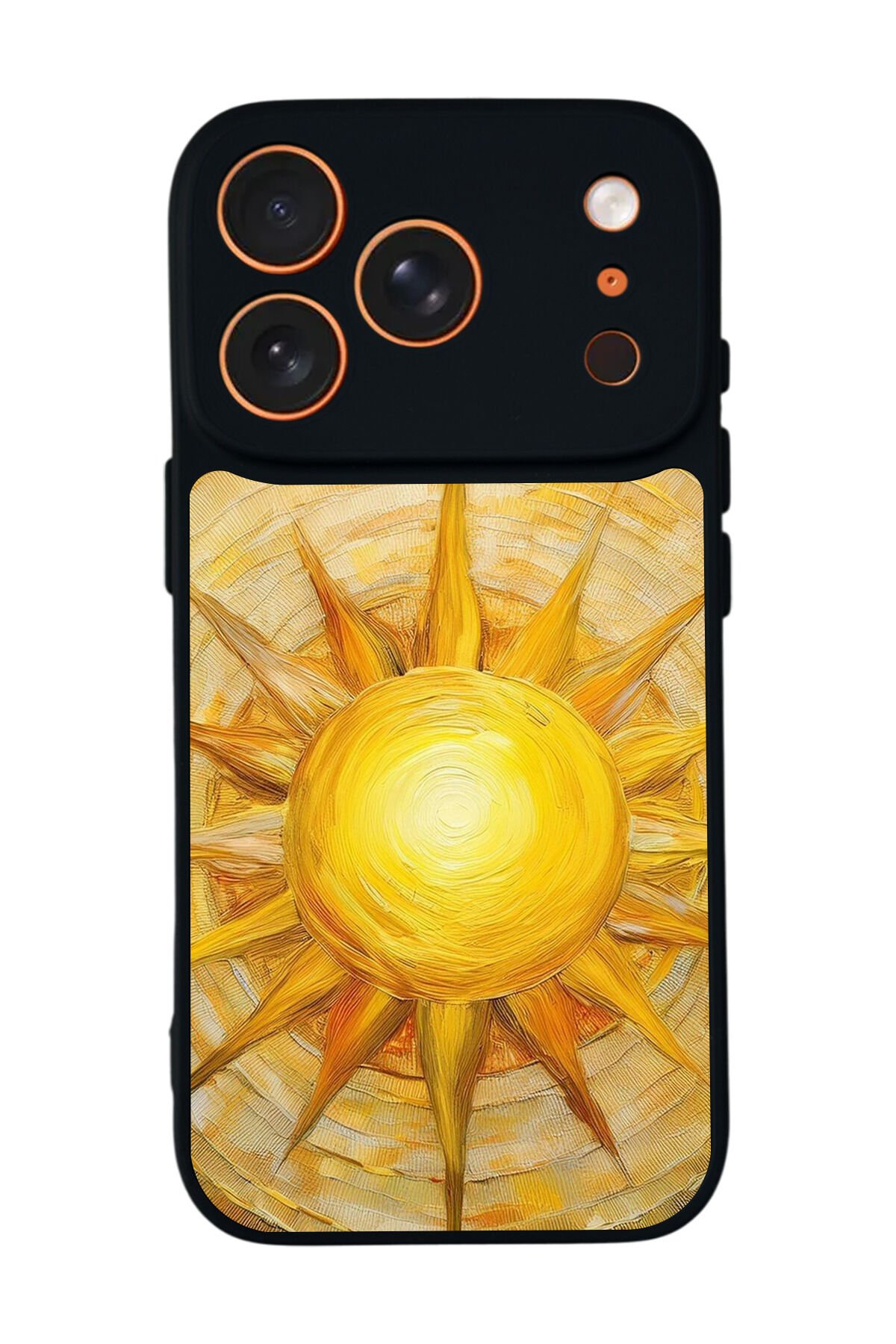 iPhone 17 Pro Uyumlu Güneş Tasarımlı Glossy Premium Kılıf