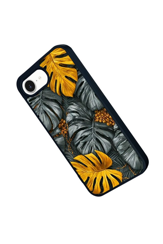 iPhone 16E Uyumlu Botanik Tasarımlı Glossy Premium Kılıf